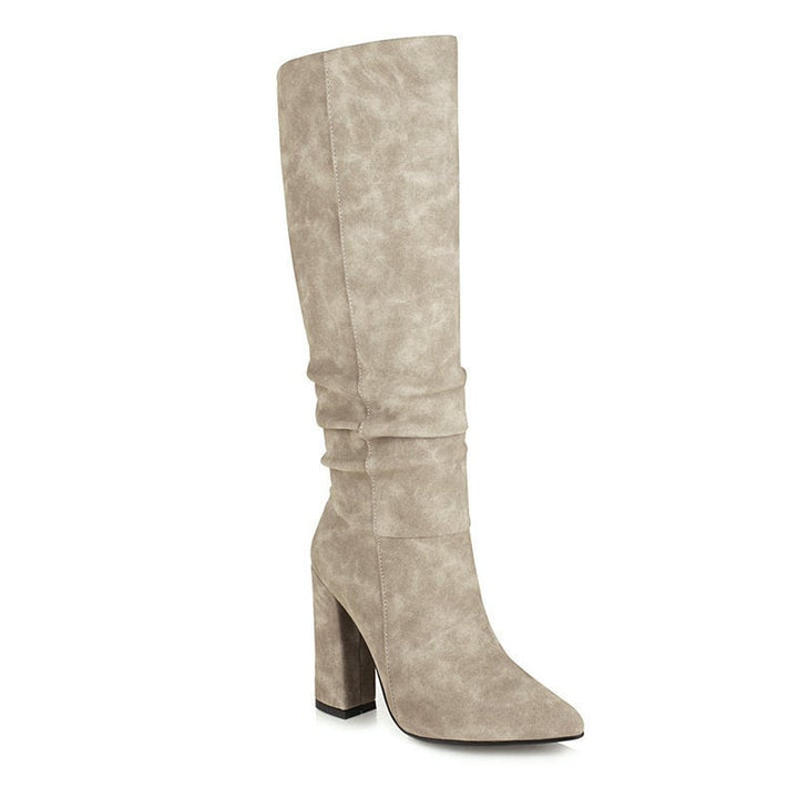 Trendy dameslaarzen met elegante hoge hak en comfortabele pasvorm. Perfecte moderne stijl voor de wintermode.