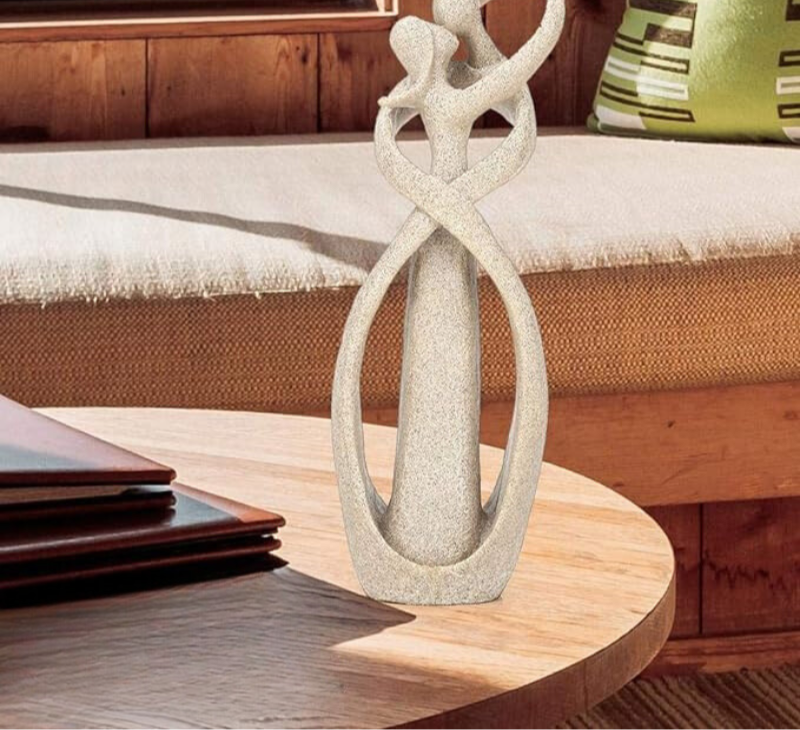 Elegant abstract decoratief beeldje in moderne stijl, perfect voor een stijlvol interieur. Mooi liefdesgeschenk.
