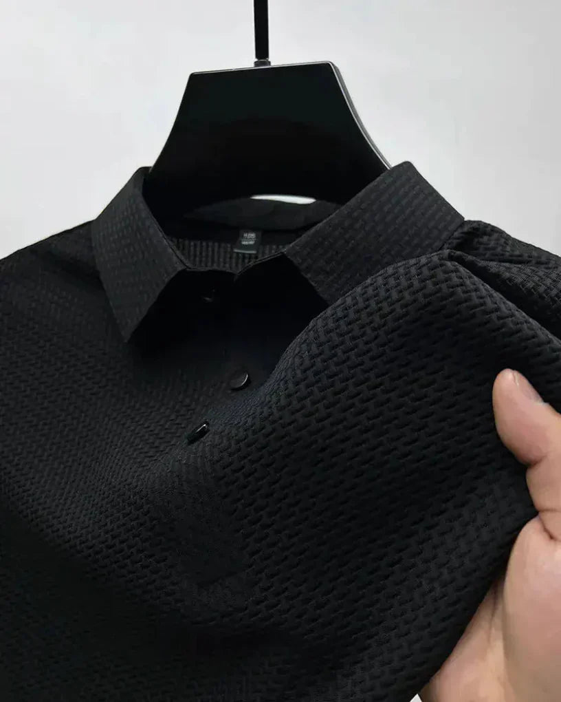 Elegant heren poloshirt met korte mouwen, ideaal voor een stijlvolle casual look. Comfortabele zomermode.