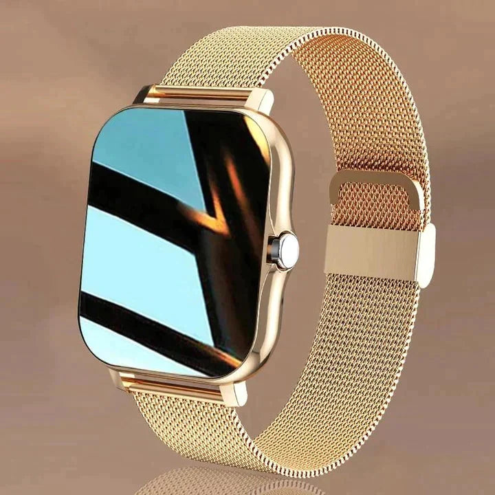 Unisex slimme smartwatch met strak design en digitaal display. Combineert stijl en functionaliteit voor dagelijks gebruik.