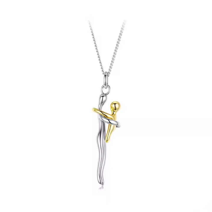Unisex knuffel ketting: symbool van eeuwige liefde en verbondenheid. Elegante liefde hanger, tijdloos cadeau.