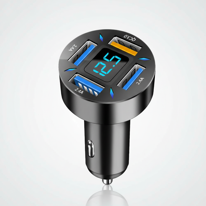 Essentiële auto-accessoire: krachtige 66W USB-oplader voor het snel opladen van alle elektronica in de auto.