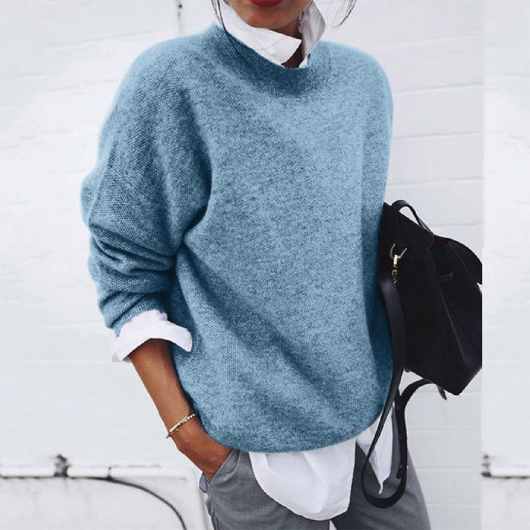 Stijlvolle wollen trui voor dames, basic design. Essentieel voor je herfst/winter garderobe.