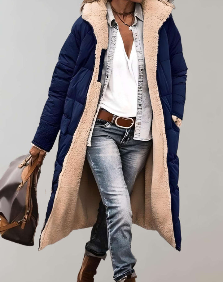 Nieuwe dames wintertrenchcoat, een must-have lange jas. Elegant, warm en modieus voor de winter.
