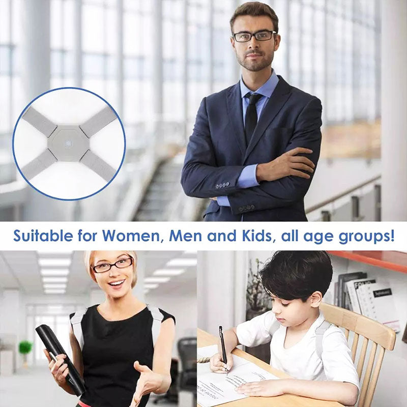 Draagbare Rugsteun en neksteun met vibratie feedback, voor gezonde ergonomische lichaamshouding.