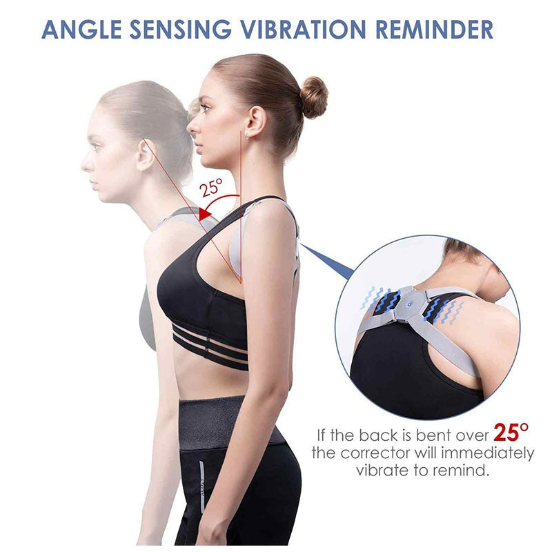 Unisex Postuur Corrector met intelligente vibratie, stimuleert een gezonde, rechte rug en nek.