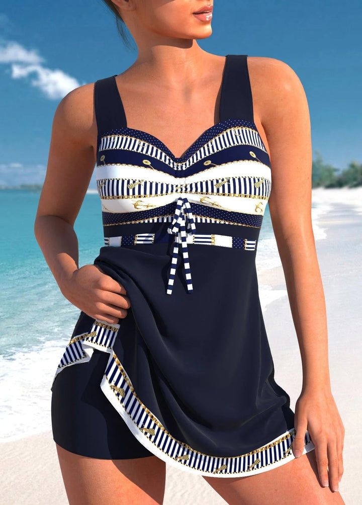Dames tankini badpak met flatterende pasvorm, comfortabele ondersteuning voor alle lichaamstypes. Ideale zwemkleding.