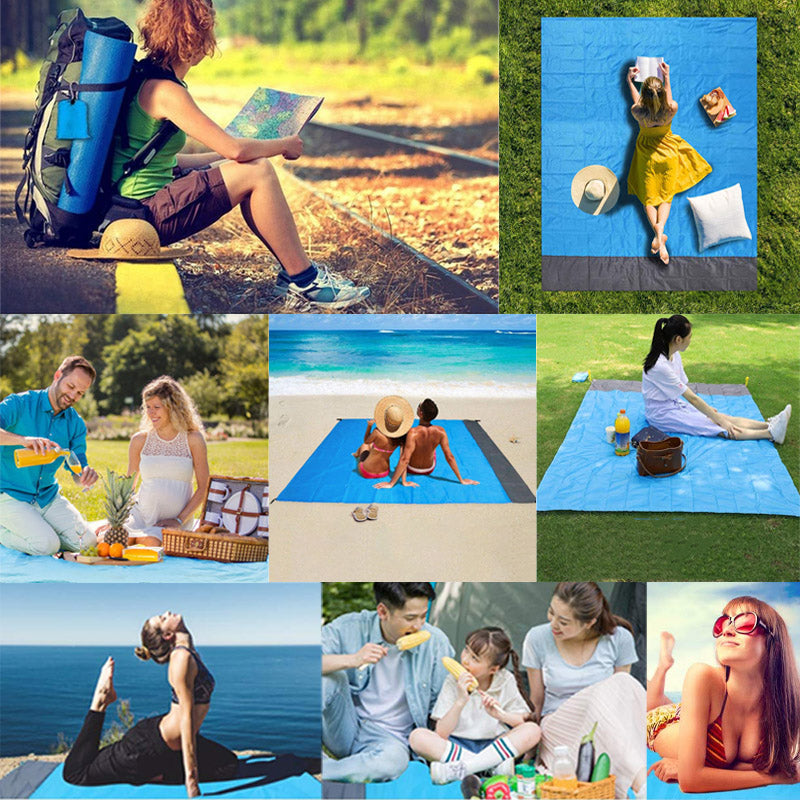 Geniet zandvrij op deze universele strandmat; perfect voor strand en buitenplezier.