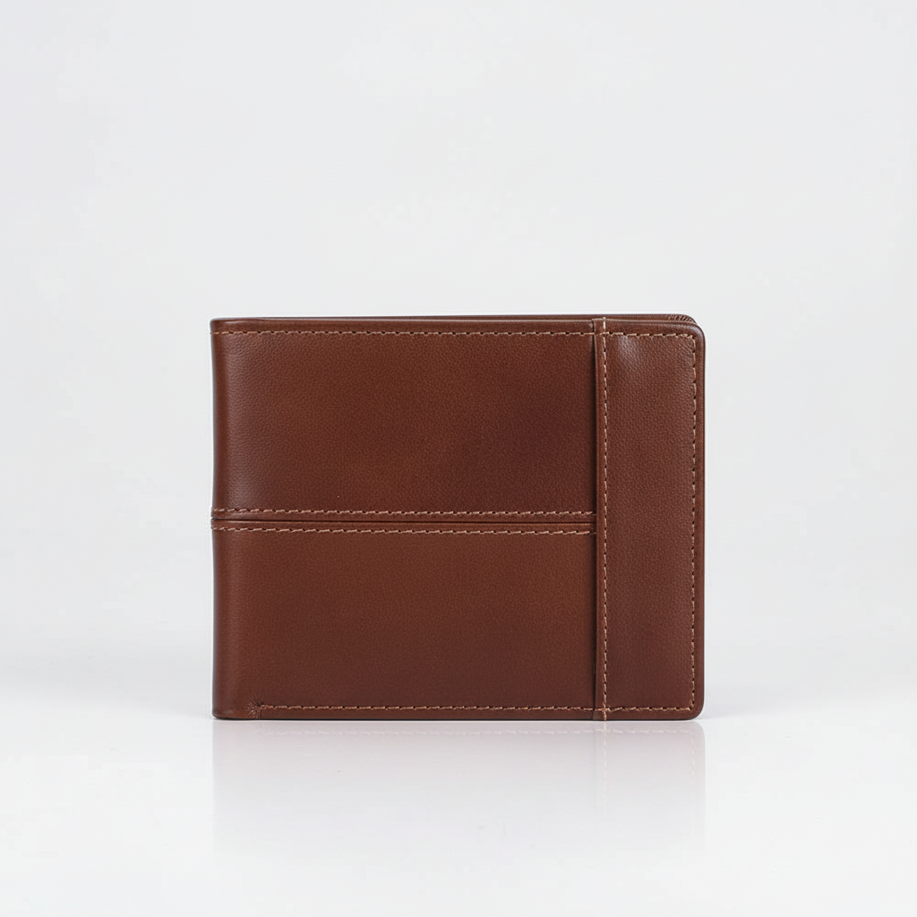 Stijlvolle bifold herenportemonnee van hoogwaardig leer. Ideaal herenmode accessoire.