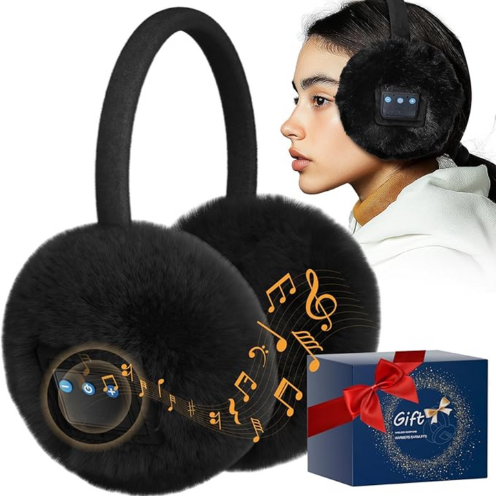 Comfortabele winter oorkappen met ingebouwde Bluetooth voor draadloos muziek luisteren.