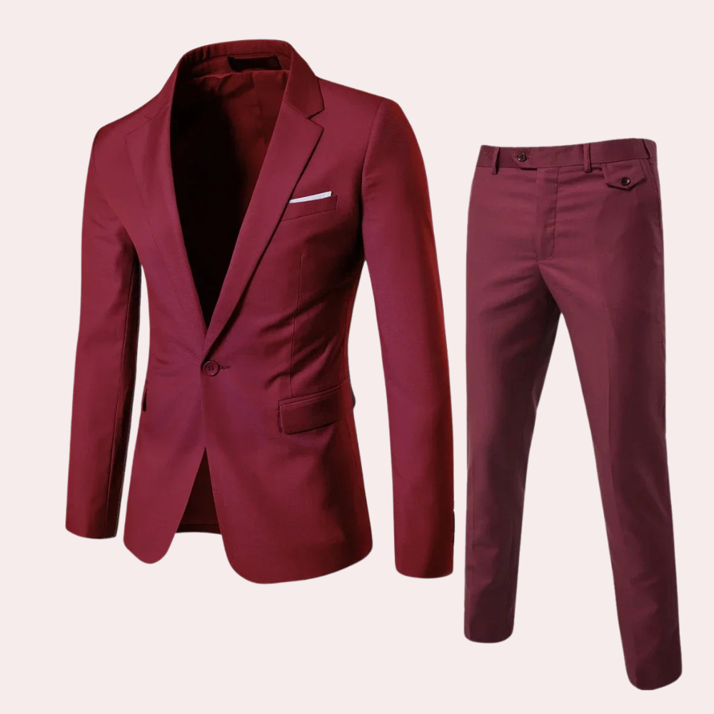 Tijdloos herenpak 'Thomas', comfortabel en stijlvol. Perfect kostuum dat elegantie en zelfvertrouwen uitstraalt.