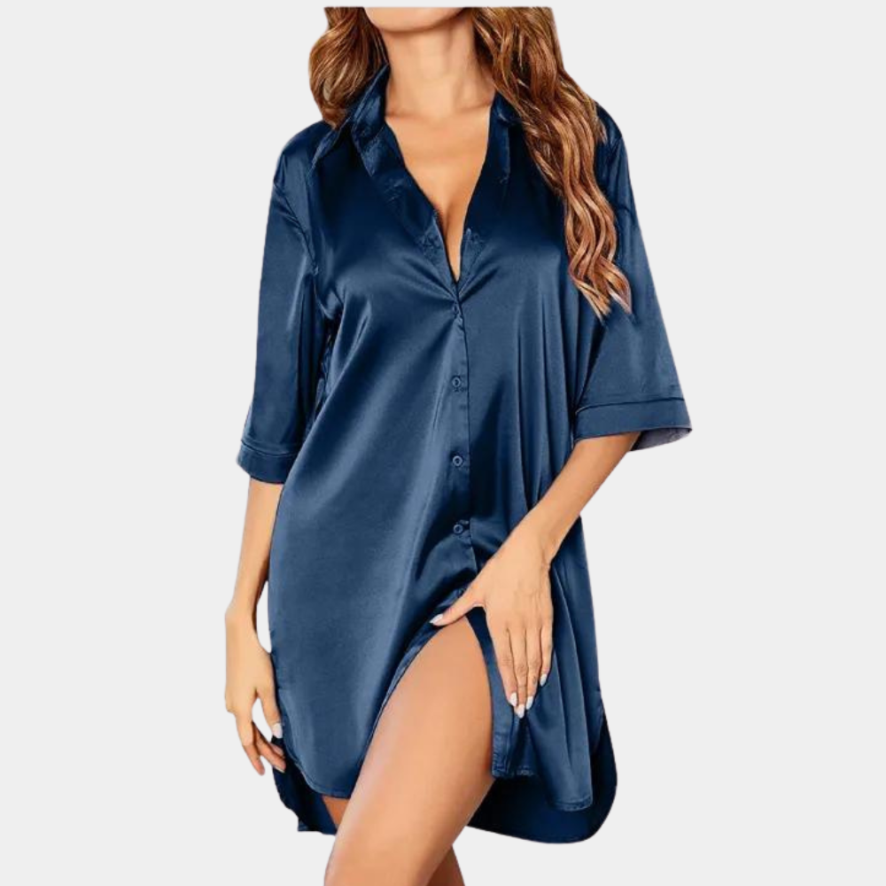 Elegante dames nachtmode, zijdezachte slaapjurk. Perfect voor een comfortabele nachtrust.