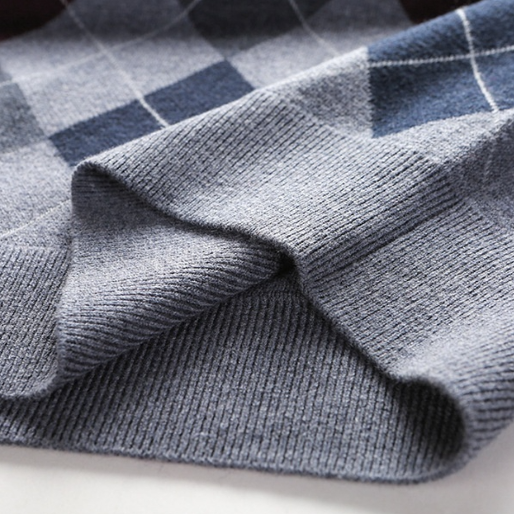Felix heren spencer met elegant argyle design, combineerbaar voor een stijlvolle en comfortabele outfit.