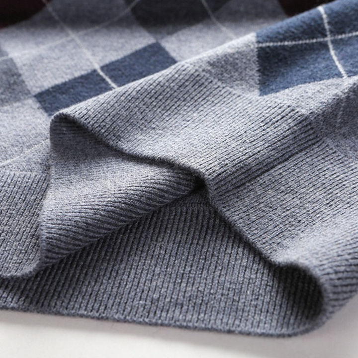 Felix heren spencer met elegant argyle design, combineerbaar voor een stijlvolle en comfortabele outfit.