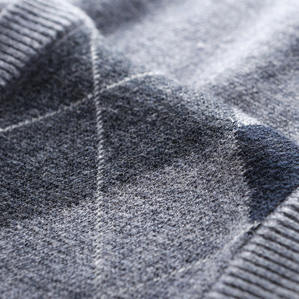 Heren argyle spencer, een klassieke keuze voor een smart-casual look, comfortabel en modieus.
