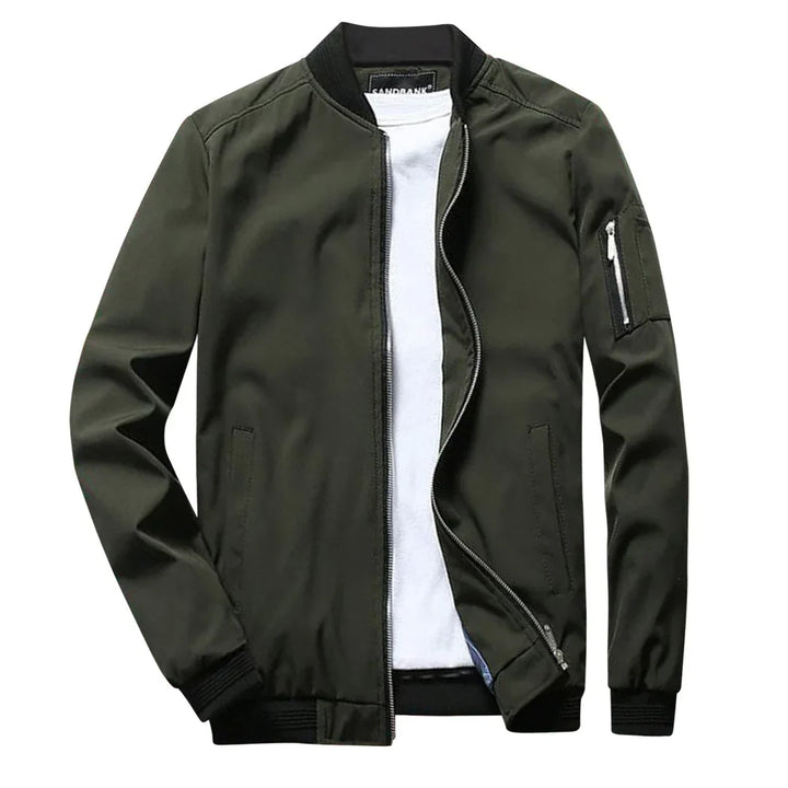 Veelzijdige herfst/zomer ritsjas voor heren, slim fit en lichtgewicht, modieuze bovenkleding.