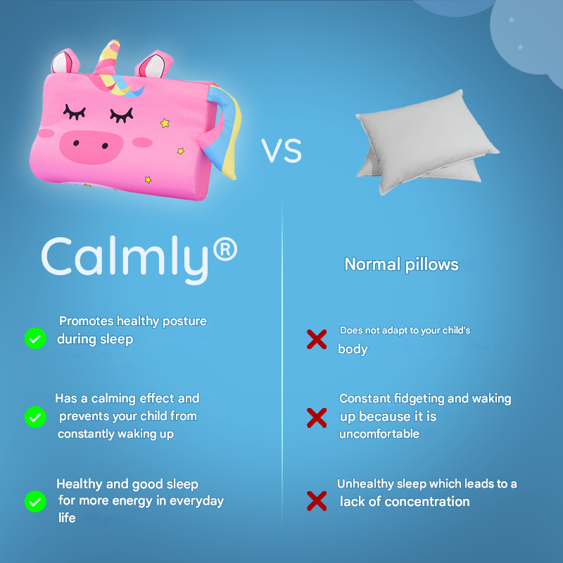 Hypoallergeen nekkussen voor kleuters met een speels leeuwenmotief voor optimaal slaapcomfort.