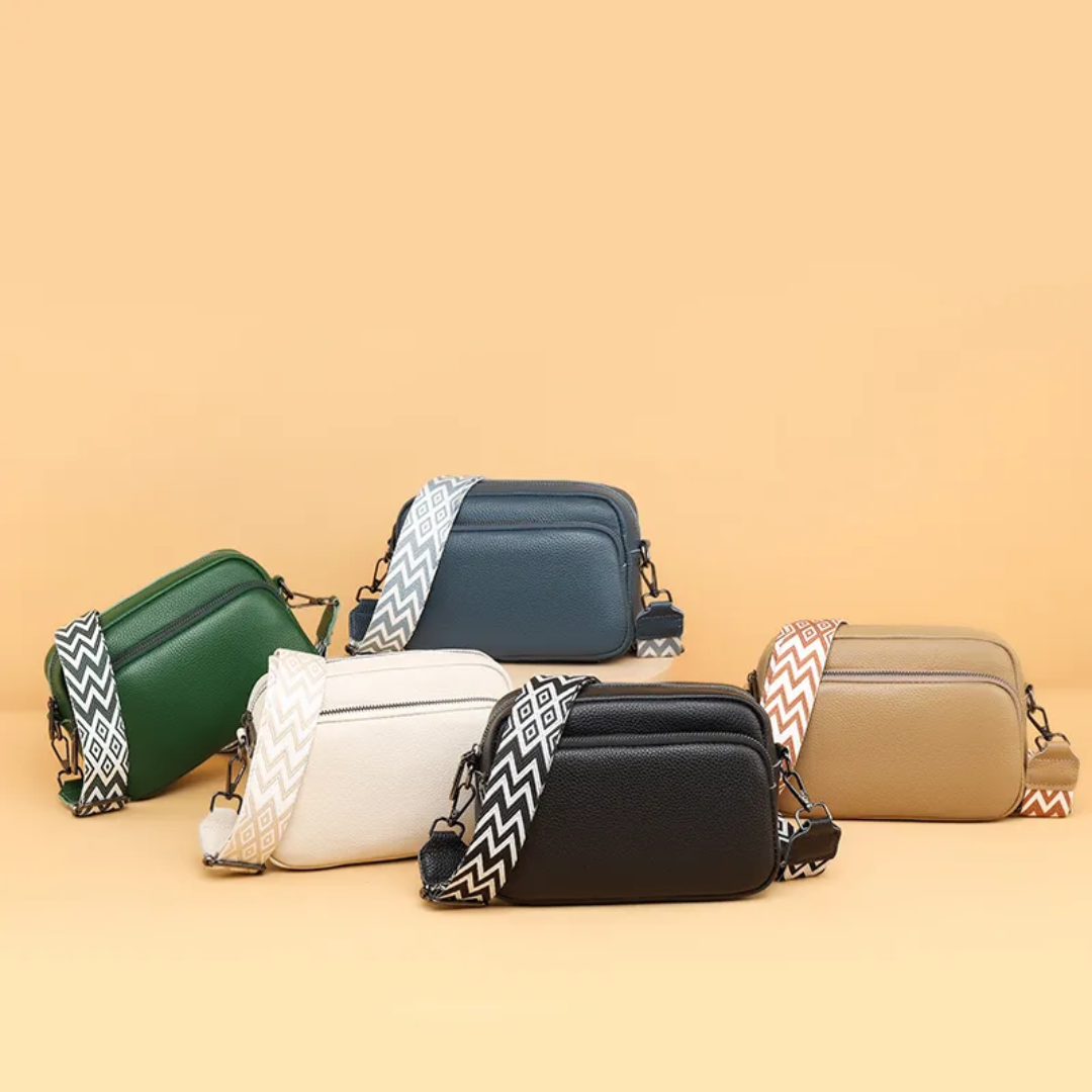 Messenger tas dames echt leer, compact formaat en stijlvolle uitstraling.