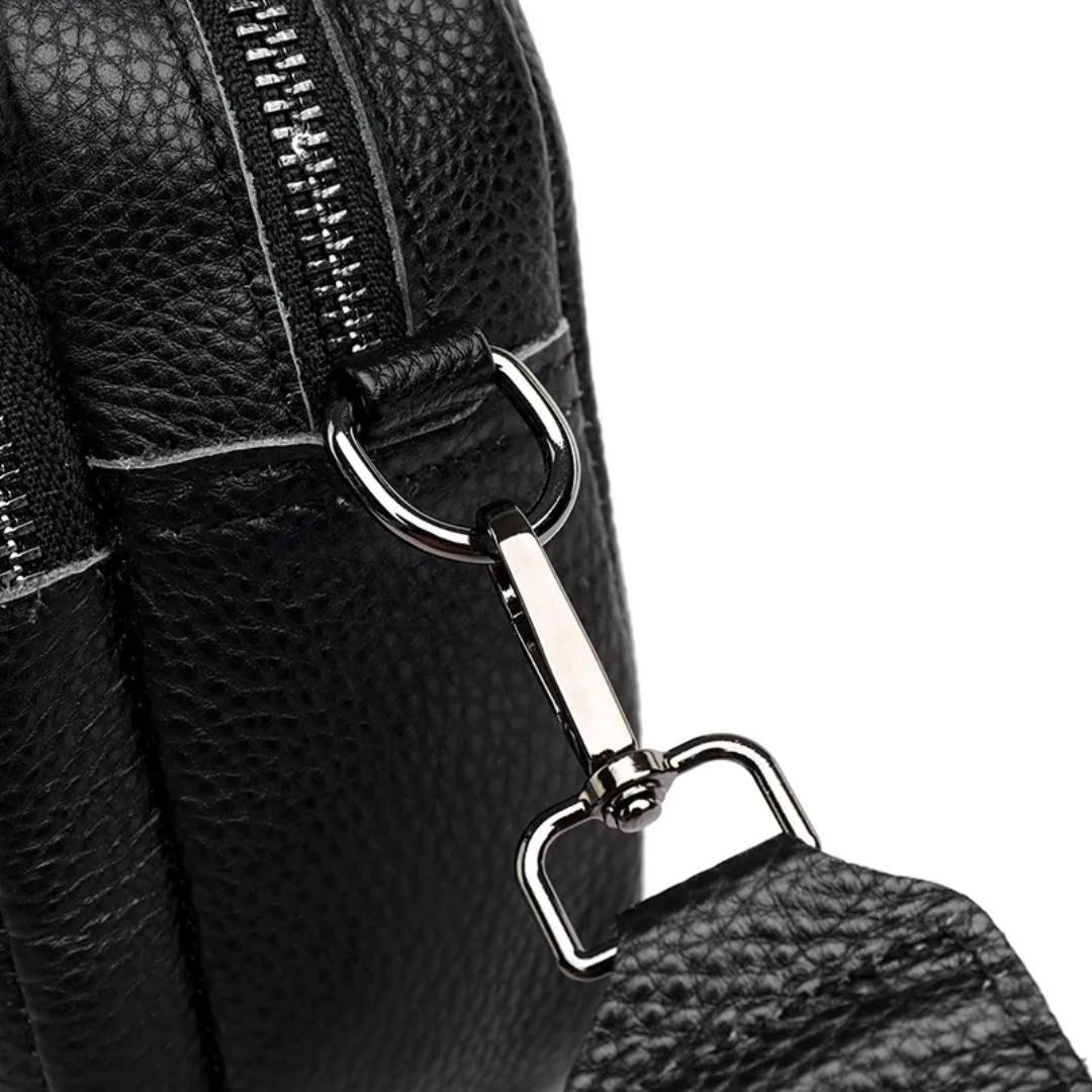 Hoogwaardige echt leren messenger tas, een tijdloze accessoire voor dames.