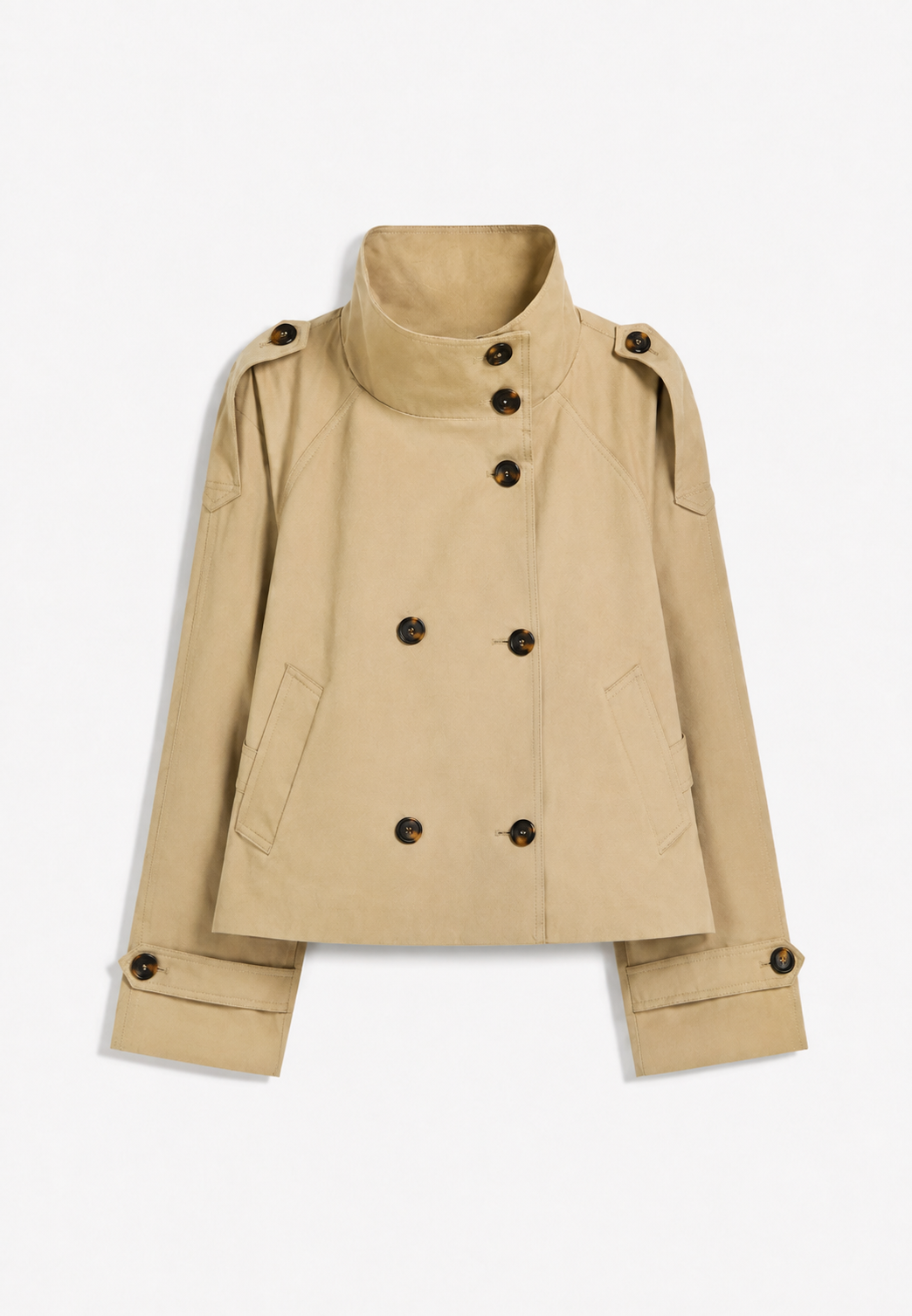 Trendy dames trenchcoat jas met verstelbare riem en hoge kraag, essentiële herfstkleding.