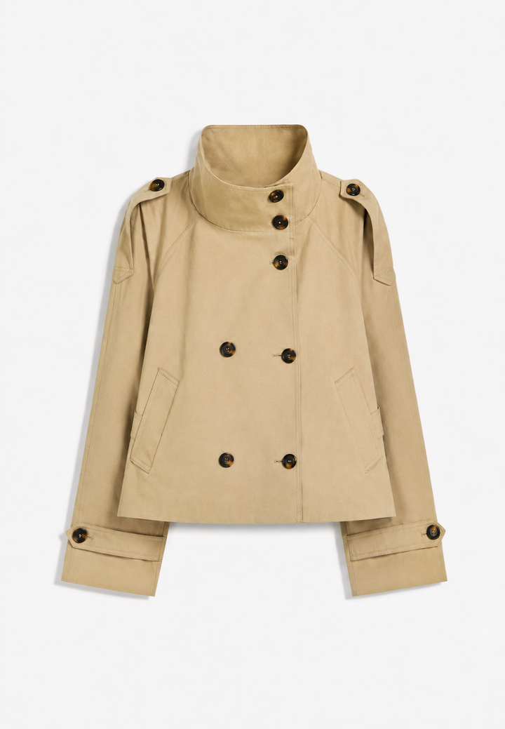 Trendy dames trenchcoat jas met verstelbare riem en hoge kraag, essentiële herfstkleding.