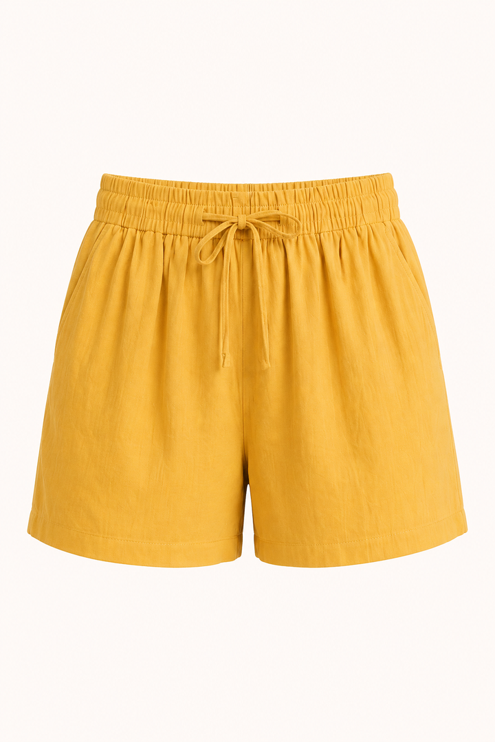 Lichtroze casual short voor dames met comfortabele elastische taille, ideaal voor strandkleding.