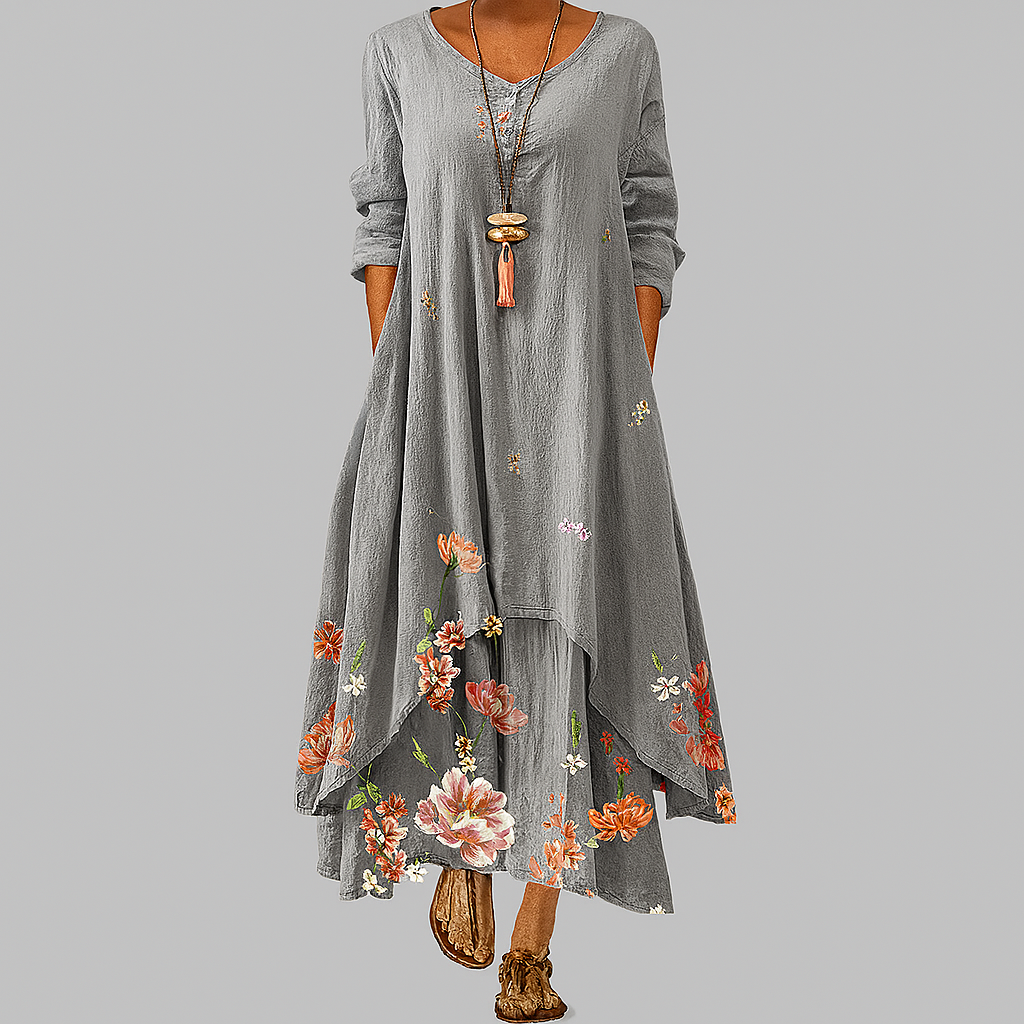 Milieuvriendelijke damesjurk, duurzaam en comfortabel, perfect voor lente/zomer.