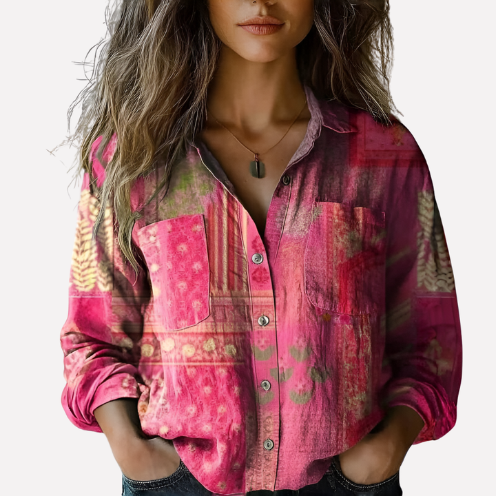 Dames overhemd met knopen, klassieke pasvorm en lange mouwen. Een stijlvolle en elegante zakelijke blouse.