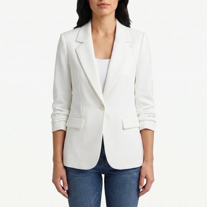 Chique éénknoops damesblazer; veelzijdig voor professionele en modieuze dameskleding.