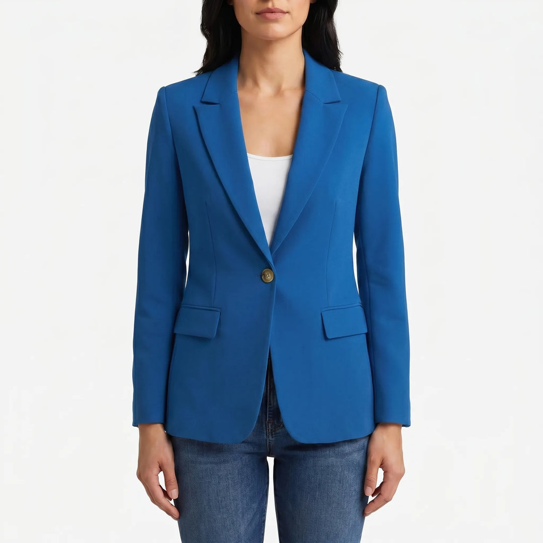 Veelzijdige getailleerde blazer met één knoop, geschikt voor kantoor, formele events en smart-casual.