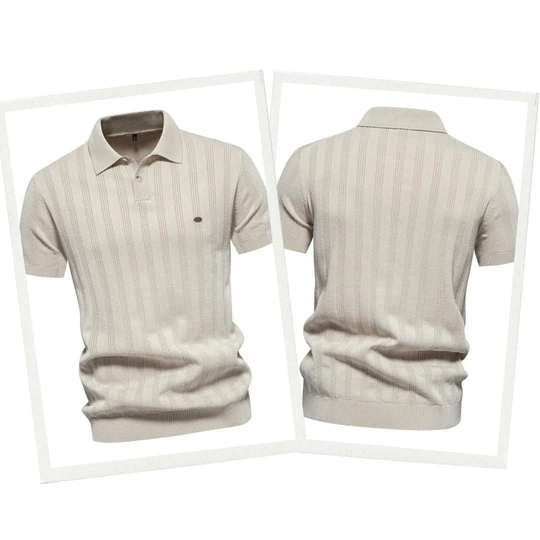 Moderne herenpolo met korte mouwen, een essentieel kledingstuk voor een stijlvolle en comfortabele herenmode.