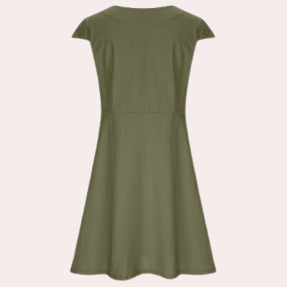 Elegante A-lijn zomerjurk voor dames, met korte mouwen, voor een stijlvolle en frisse look.