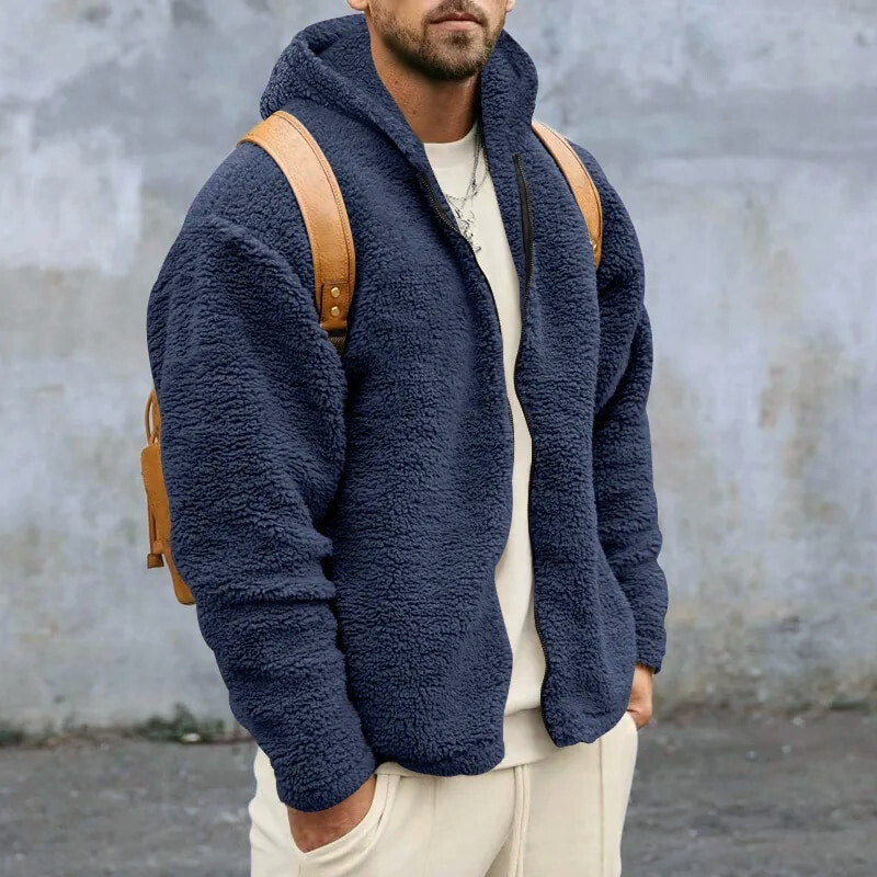 Comfortabel heren ritsvest met capuchon, zacht en warm, geschikt voor winterse dagen en outdoor.
