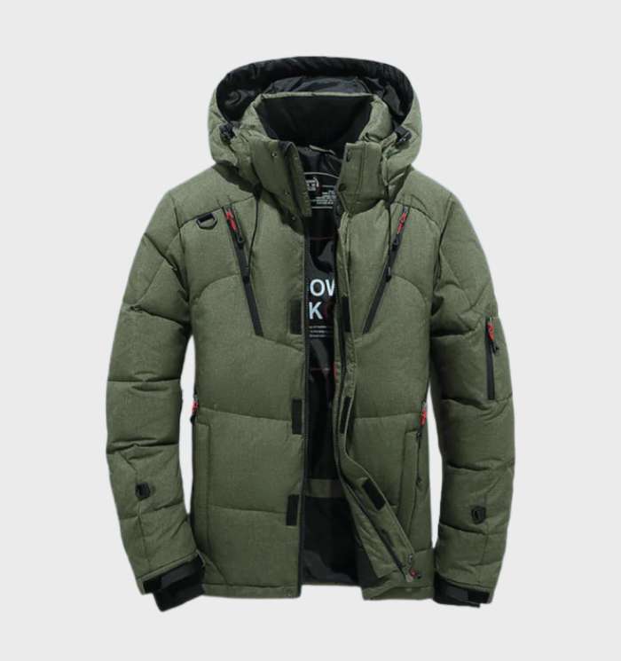 Casual heren winterparka met capuchon. Deze winddichte en waterdichte jas biedt warmte en comfort voor herfst/winter.