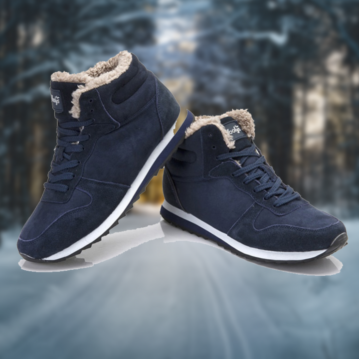 Elegante heren winterlaarzen van suède, met warme voering en robuuste rubberen zool voor wintermode en outdoor.