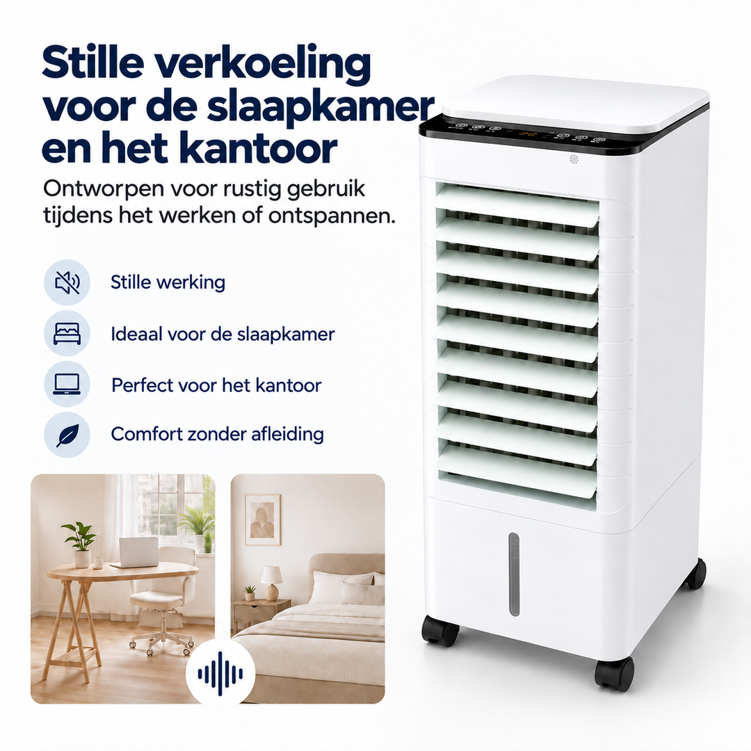 Geniet van de zomer met deze krachtige, energiezuinige draagbare verdampingskoeler.