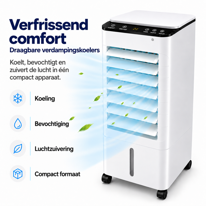 Zomerse frisheid: energiezuinige verdampingskoeler, een stil alternatief voor airco.