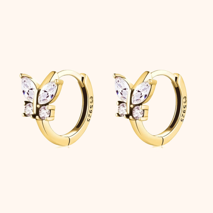 Set schitterende kristallen vlinder oorbellen voor dames, ideaal als elegant sieraad of bijzonder cadeau.