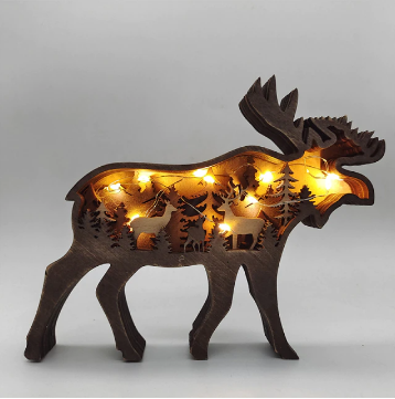 Mystieke houten wolf wanddecoratie. Unieke handgemaakte dieren decoratie, brengt karakter in elk interieur.