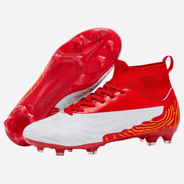 Paar heren voetbalschoenen met hoge enkel, geschikt voor intensieve voetbal training & wedstrijden op diverse ondergronden.