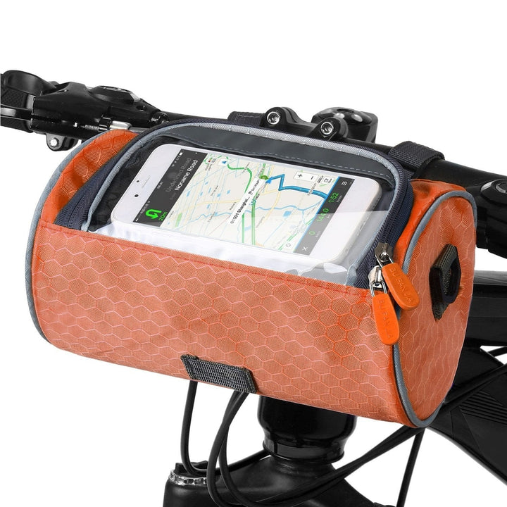 Fietstas met veilige telefoonhouder en touchscreen. Geschikt voor navigatie; unisex design voor elke fietser.