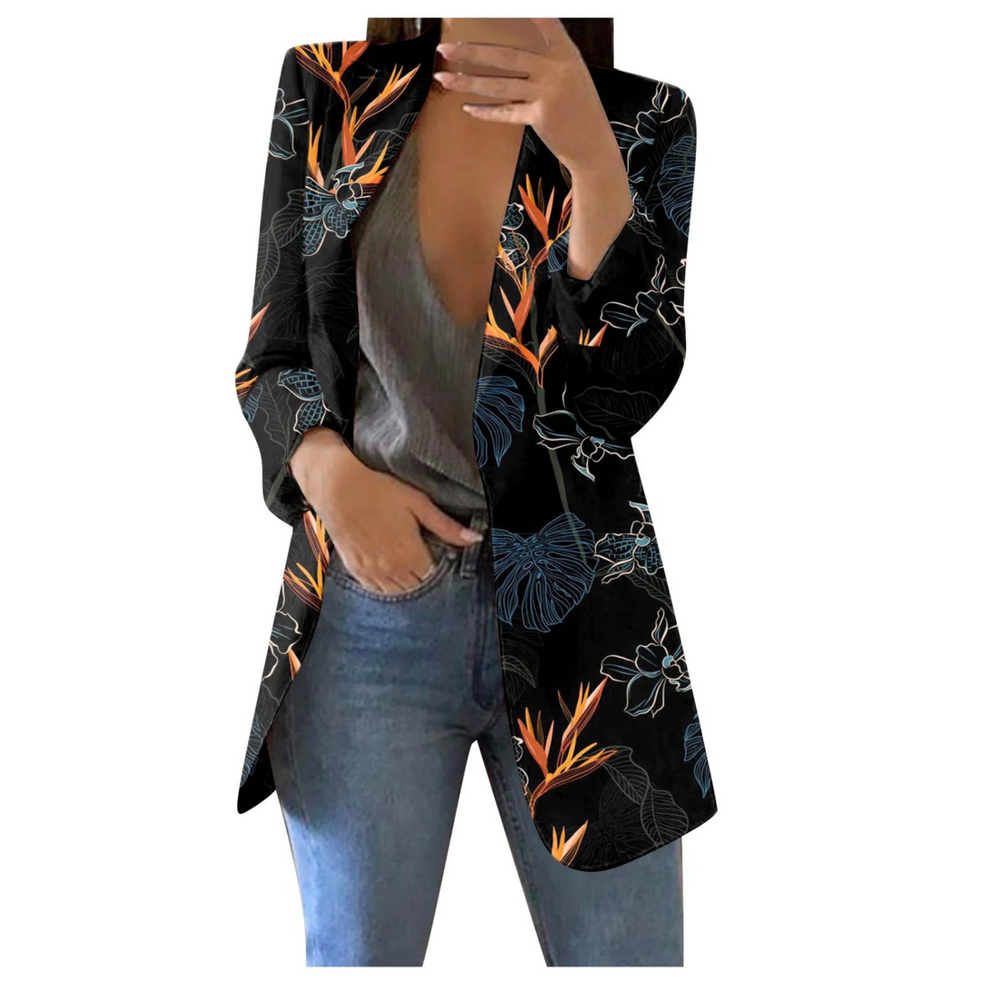 Modieuze geprinte cropped dames blazer, Savannah; jouw statement piece voor een complete outfit.