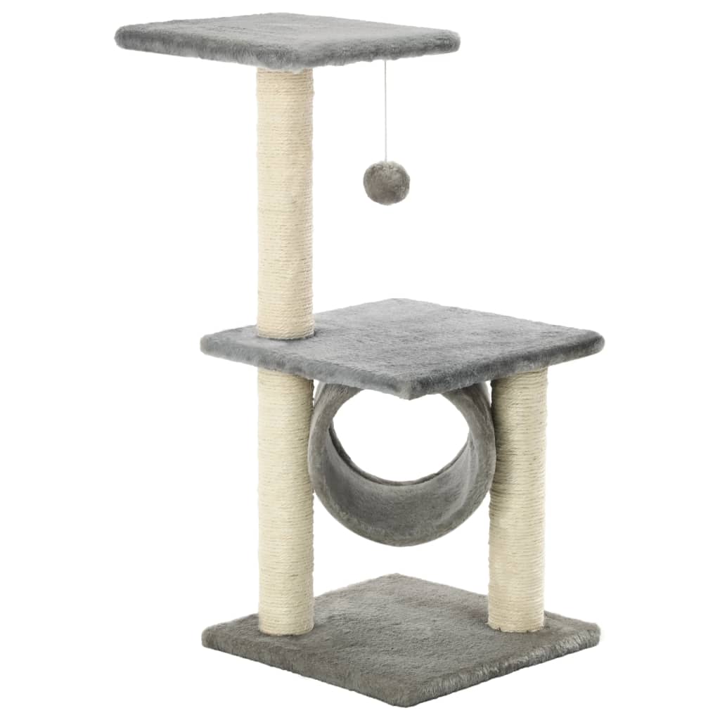 Multifunctionele 65cm krabpaal voor katten, met sisal om te krabben en pluche voor comfort.