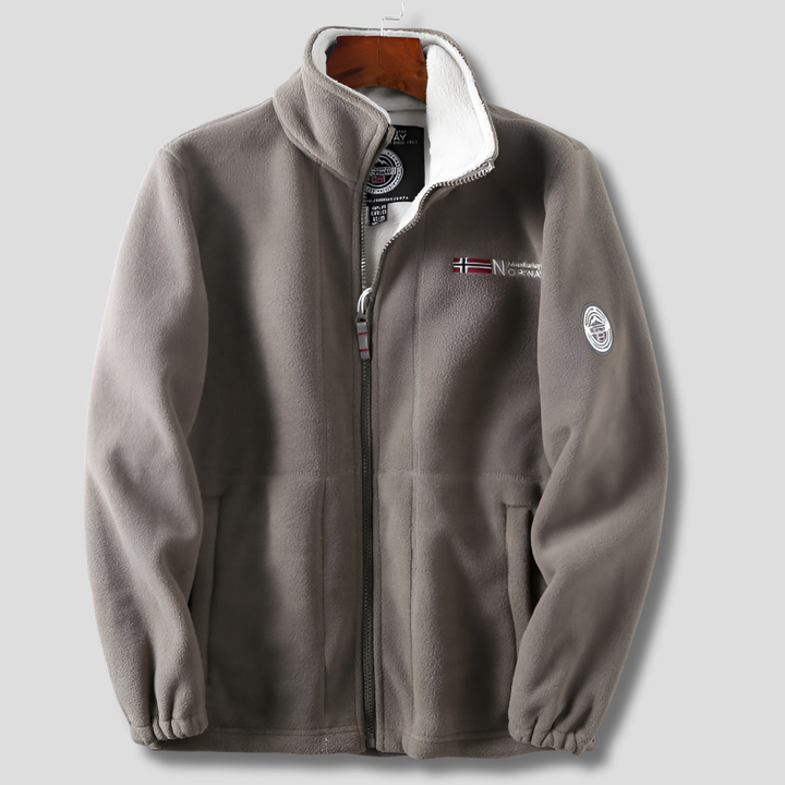 Warm, stijlvol heren winddicht fleecejack met ritssluiting, ideaal voor herfst- en winteravonturen.