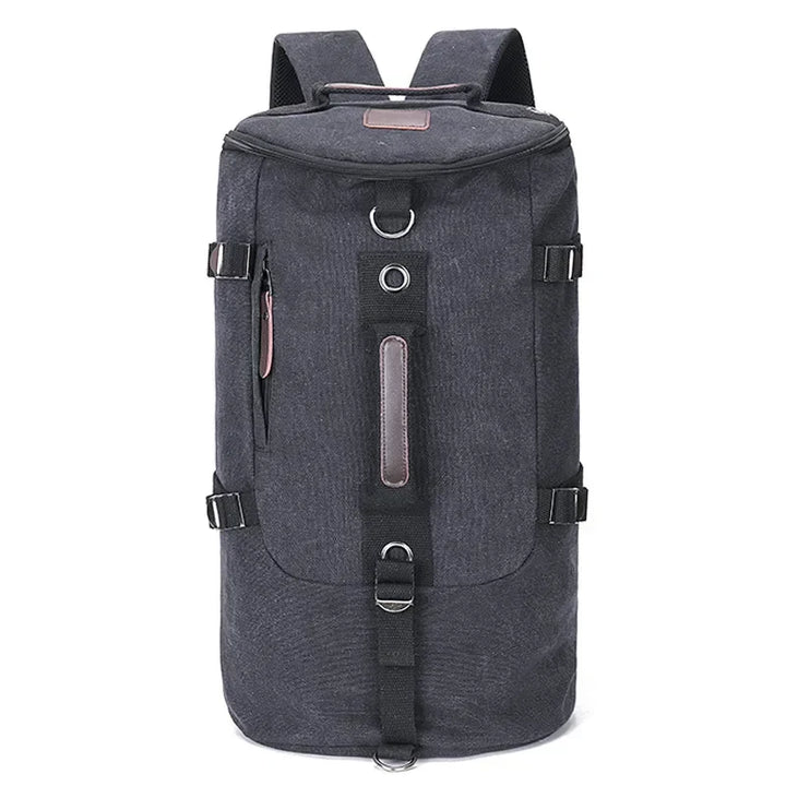 Unisex canvas reisrugzak TrailHaven met grote capaciteit, ideaal voor wandelen en outdoor avonturen.