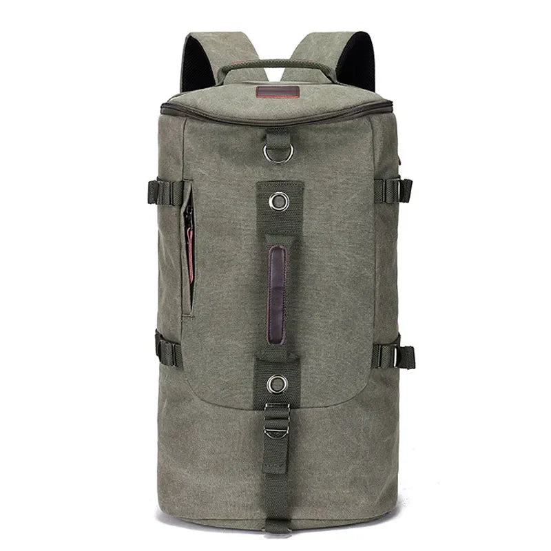 Unisex dagrugzak van canvas met grote inhoud, veelzijdig inzetbaar voor elke activiteit.
