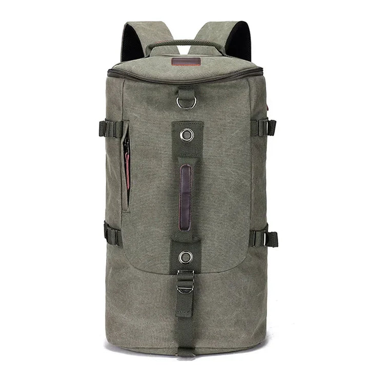 Unisex dagrugzak van canvas met grote inhoud, veelzijdig inzetbaar voor elke activiteit.