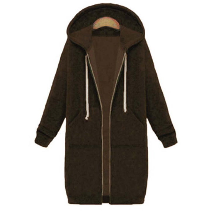 Stijlvolle lange winterjas voor dames met comfortabele capuchon en warme voering.