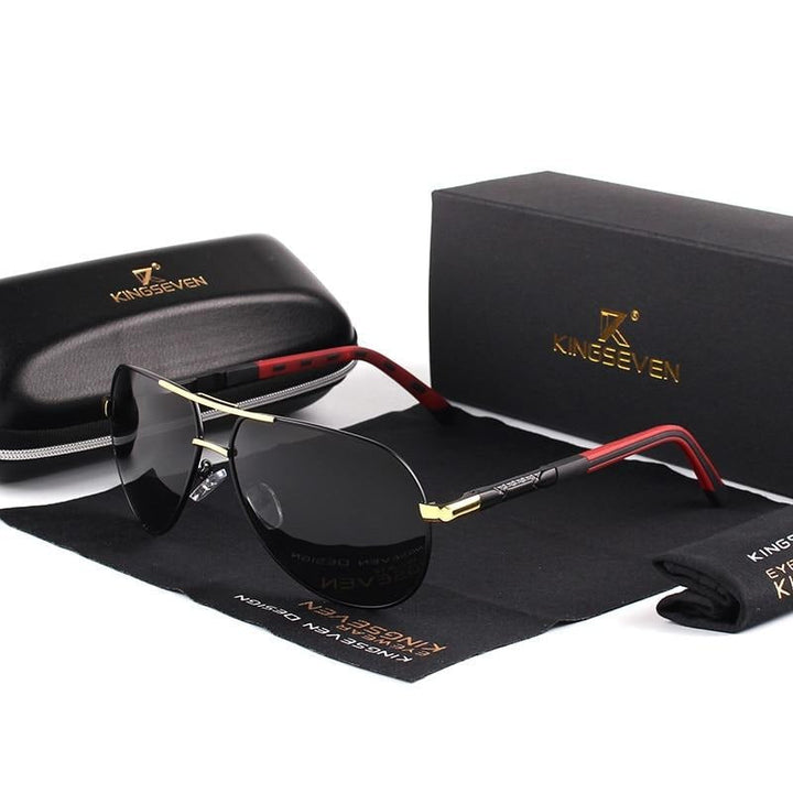 Stijlvolle mannen vintage polariserende zonnebril met UV400 bescherming, ideaal modeaccessoire voor heren.