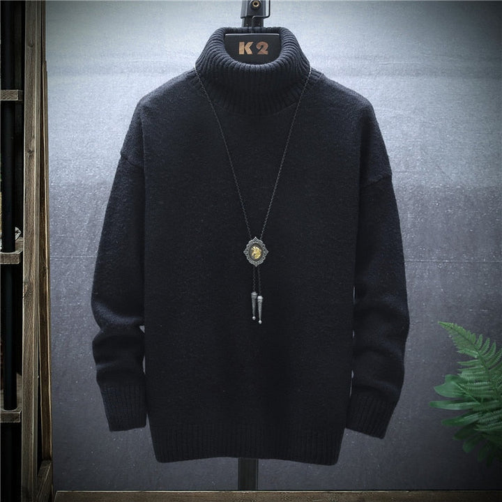 Klassieke dikke heren turtleneck, tijdloos stijlvol en comfortabel. Warme basic coltrui voor de moderne man.